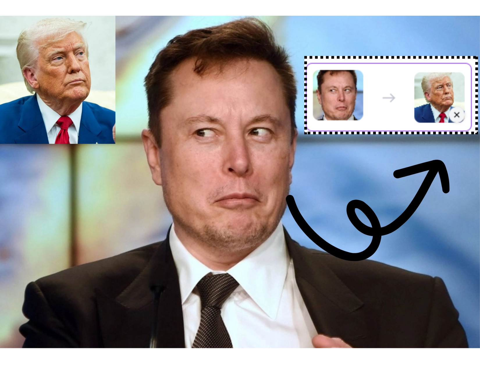 GIF-Face-Swap Tutorial Step 2: The AI tool will automatically detect the face in the GIF. Upload the photo of the face you want to swap in - here, we're using a photo of Donald Trump.