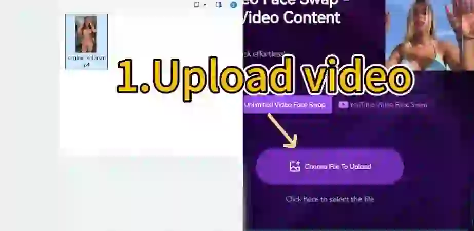 The interface is designed for upload video.
