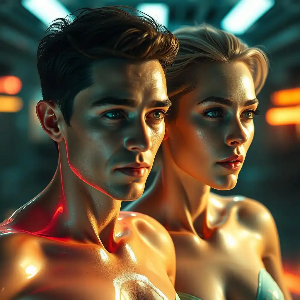 Seamless face-swap between a boy and a girl with ultra-detailed skin textures and realistic facial expressions.