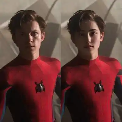 Swapping face of Tom Holland in Spider Man,achieving your dream of saving the world.