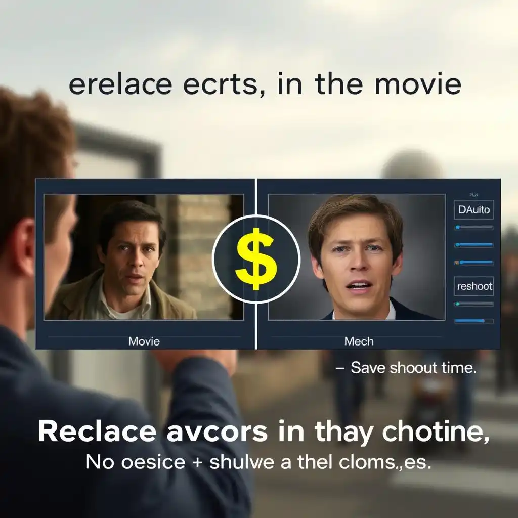 This function helps filmmakers replace actors face,without reshooting entire scenes.