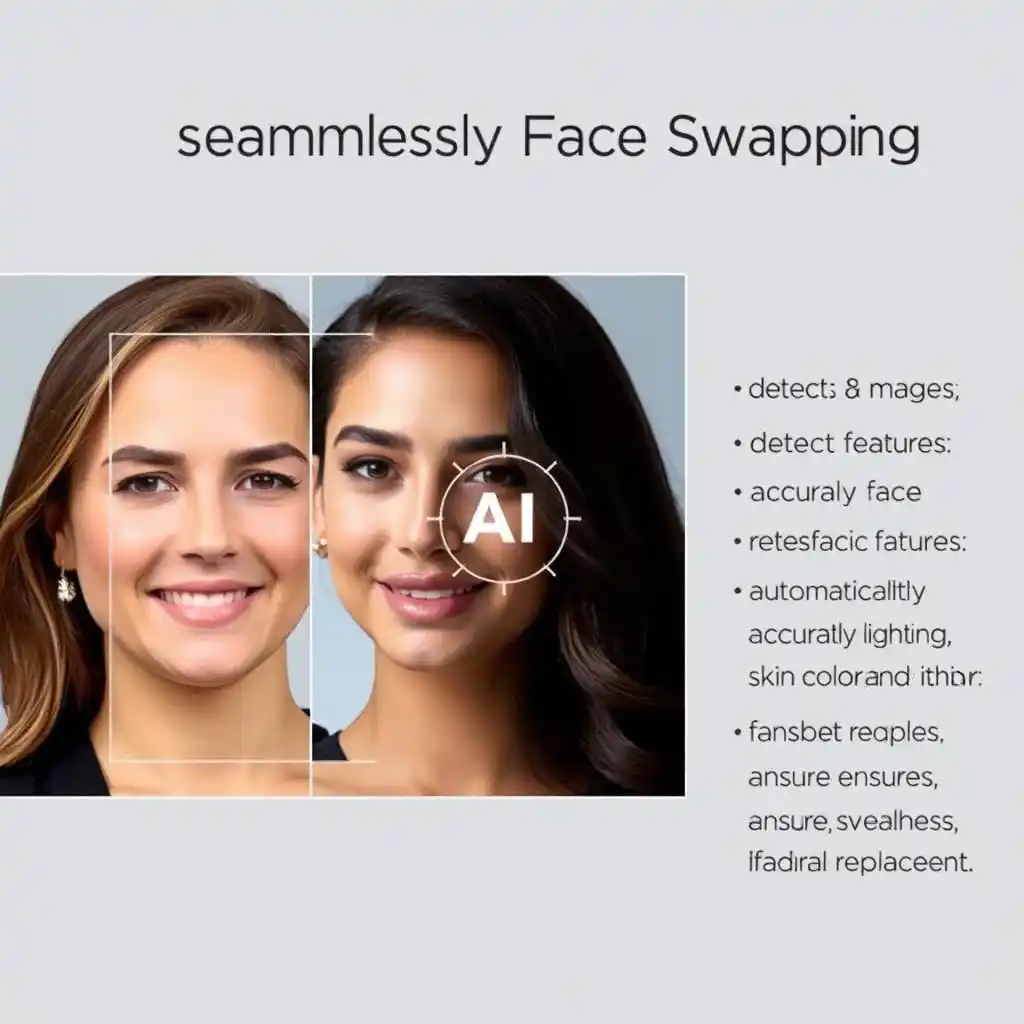 Based on deep learning, it analyze face images and detecting facial features to ensure a seamless and natural face replacement.
