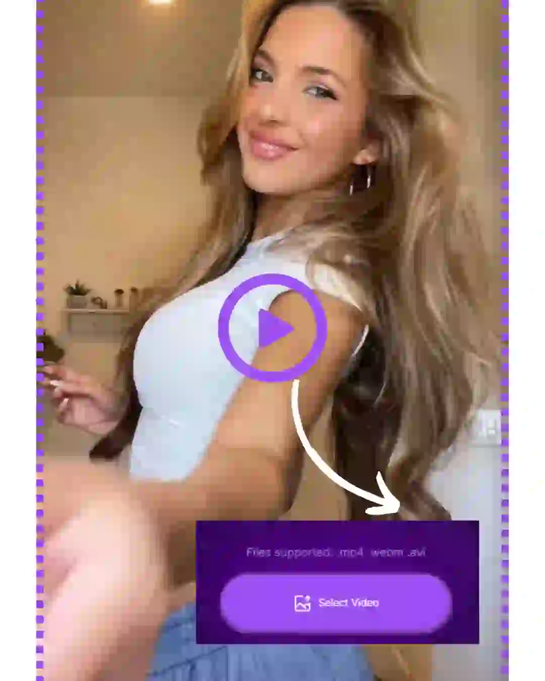 You can upload the swapface video where a beautiful woman with golden long hair appears.
